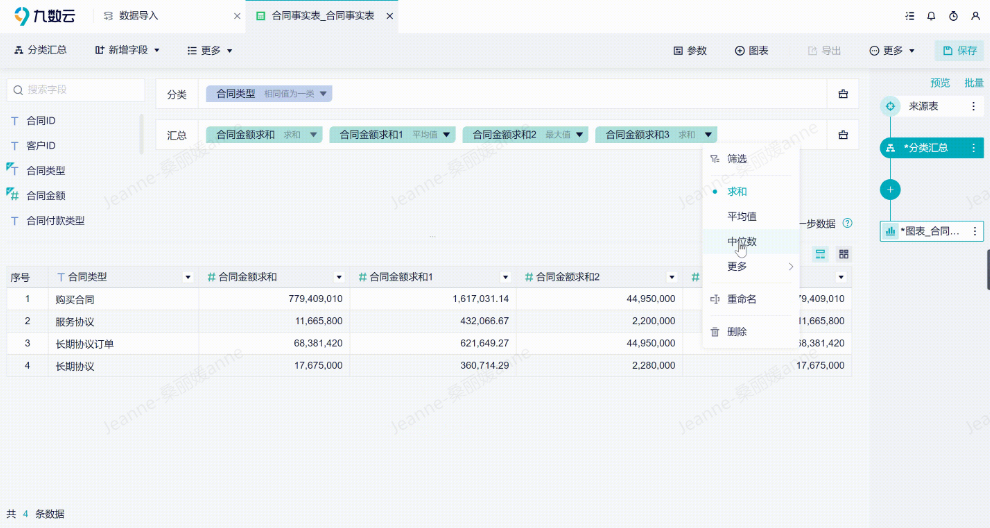 明细表自动生成汇总表！这个工具比excel好用多了！——九数云BI插图3