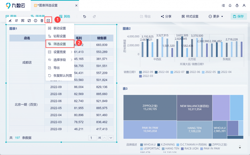 多表数据联动分析怎么解决？——九数云BI插图4